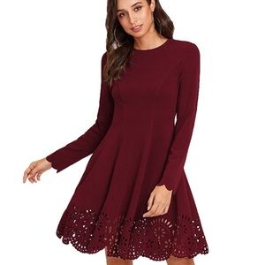 Long sleeve red formal dress